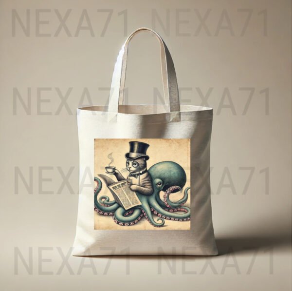 Dapper Cat & Octopus Vintage Illustration – Digital JPG - Image 5