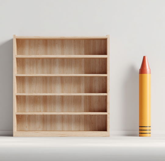 Single brown crayon on white surface symbolizing lack of representation.