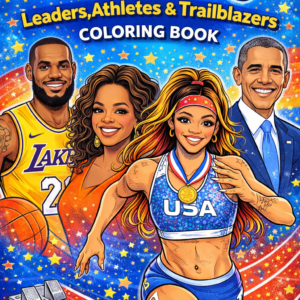 Dream Big: Leaders, Athletes & Trailblazers Coloring Book printable Black history coloring book for kids ages 8–12 with 26 educational pages.